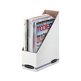 Corrugated Cardboard Magazine File, 4 X 9 1-4 X 11 3-4, White, 12-carton