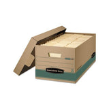 Stor-file Medium-duty Storage Boxes, Legal Files, 15.88" X 25.38" X 10.25", Kraft-green, 12-carton
