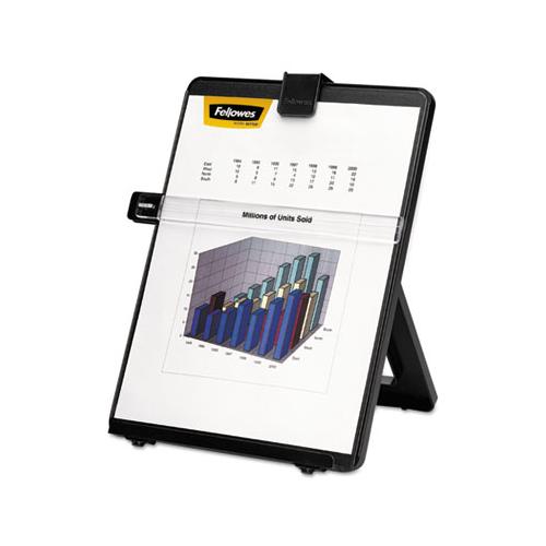 Non-magnetic Letter-size Desktop Copyholder, Plastic, 125 Sheet Capacity, Black