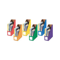 Cardboard Magazine File, 4 1-4 X 11 3-8 X 12 7-8, Assorted, 6-pk