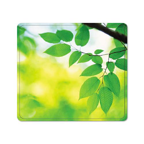 Recycled Mouse Pad, Nonskid Base, 9 X 8 X 1-16, Leaves