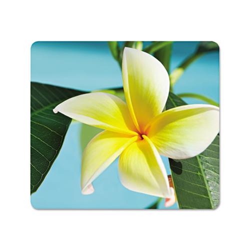 Recycled Mouse Pad, Nonskid Base, 7 1-2 X 9, Yellow Flowers