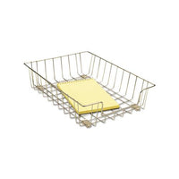 Wire Desk Tray Organizer, 1 Section, Letter Size Files, 10" X 14.13" X 3", Silver