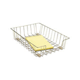 Wire Desk Tray Organizer, 1 Section, Letter Size Files, 10" X 14.13" X 3", Silver