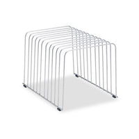 Wire Desktop Organizer, 11 Sections, Letter To Legal Size Files, 9" X 11.38" X 8", Silver