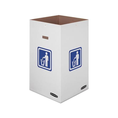 Waste And Recycling Bin, 42 Gal, White, 10-carton
