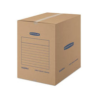 Smoothmove Basic Moving Boxes, Large, Regular Slotted Container (rsc), 18" X 18" X 24", Brown Kraft-blue, 15-carton