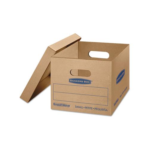 Smoothmove Classic Moving And Storage Boxes, Small, Half Slotted Container (hsc), 15 X 12 X 10, Brown Kraft-blue, 10-carton