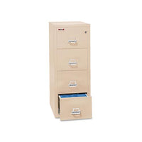 Four-drawer Vertical File, 17.75w X 25d X 52.75h, Ul Listed 350°, Letter, Parchment