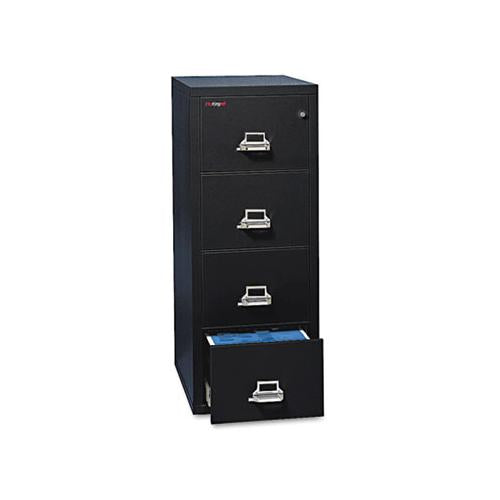 Four-drawer Vertical File, 20.81w X 31.56d X 52.75h, Ul 350° For Fire, Legal, Black