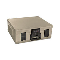 Fire And Waterproof Chest, 0.38 Cu Ft, 19.9w X 17d X 7.3h, Taupe