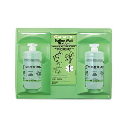 Saline Eye Wash Wall Station, 32oz Bottle, 2 Bottles-station, 4 Carton