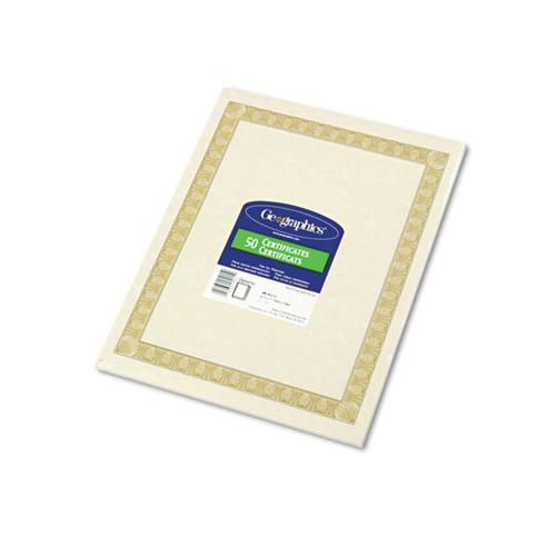 Parchment Paper Certificates, 8-1-2 X 11, Natural Diplomat Border, 50-pack