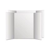 Too Cool Tri-fold Poster Board, 28 X 40, White-white, 12-carton