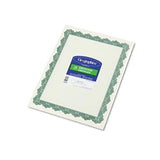 Parchment Paper Certificates, 8-1-2 X 11, Optima Green Border, 25-pack