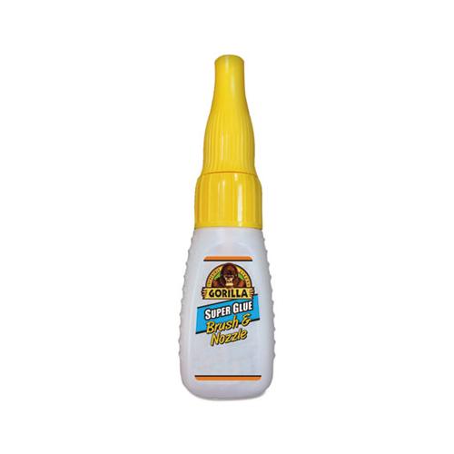 Super Glue With Brush And Nozzle Applicators, 0.35 Oz, Dries Clear