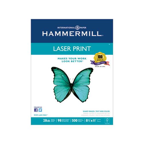 Premium Laser Print Paper, 98 Bright, 28lb, 8.5 X 11, White, 500-ream