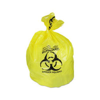 Healthcare Biohazard Printed Can Liners, 30 Gal, 1.3 Mil, 30" X 43", Yellow, 200-carton