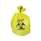Healthcare Biohazard Printed Can Liners, 30 Gal, 1.3 Mil, 30" X 43", Yellow, 200-carton