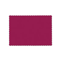 Solid Color Scalloped Edge Placemats, 9.5 X 13.5, Burgundy, 1,000-carton