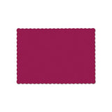 Solid Color Scalloped Edge Placemats, 9.5 X 13.5, Burgundy, 1,000-carton