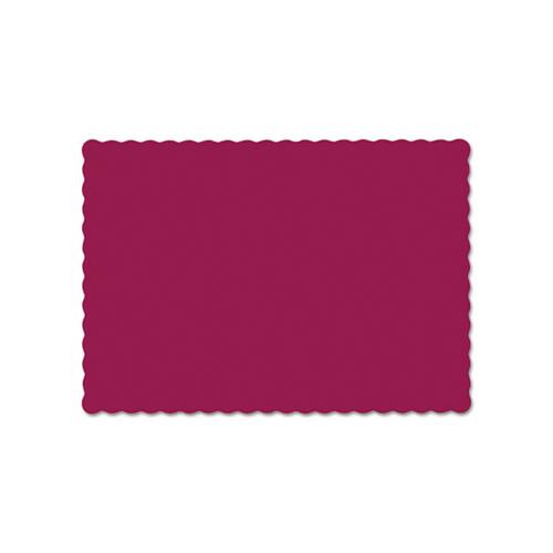 Solid Color Scalloped Edge Placemats, 9.5 X 13.5, Burgundy, 1,000-carton