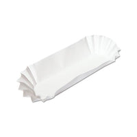 Fluted Hot Dog Trays, 6w X 2d X 2h, White, 500-sleeve, 6 Sleeves-carton