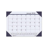 Recycled Ecotones Ocean Blue Monthly Desk Pad Calendar, 18.5 X 13, 2021