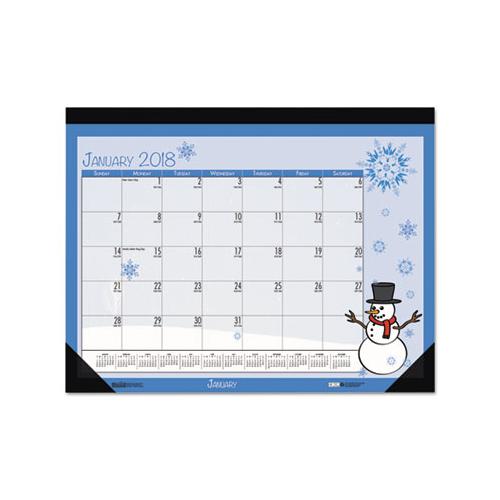 Earthscapes Seasonal Desk Pad Calendar, 22 X 17, Illustrated Holiday, 2021