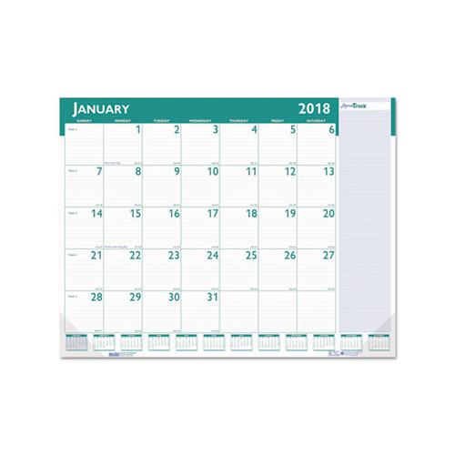 Express Track Monthly Desk Pad Calendar, 22 X 17, 2021-2022