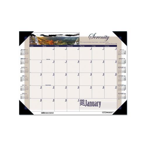 Recycled Motivational Photographic Monthly Desk Pad Calendar, 22 X 17, 2021