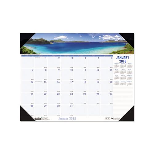 Recycled Coastlines Photographic Monthly Desk Pad Calendar, 22 X 17, 2021