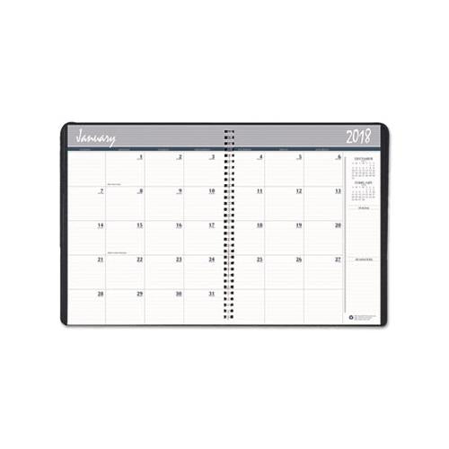 Two-year Monthly Hard Cover Planner, 11 X 8.5, Black, 2021-2022