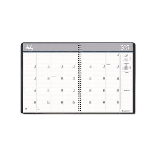 Academic Ruled Monthly Planner, 14-month July-august, 11 X 8.5, Black, 2020-2021