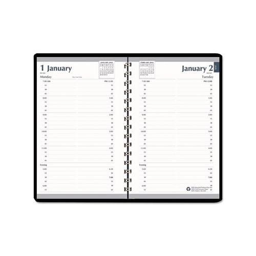 Daily Appointment Book, 15-minute Appointments, 8 X 5, Black, 2021