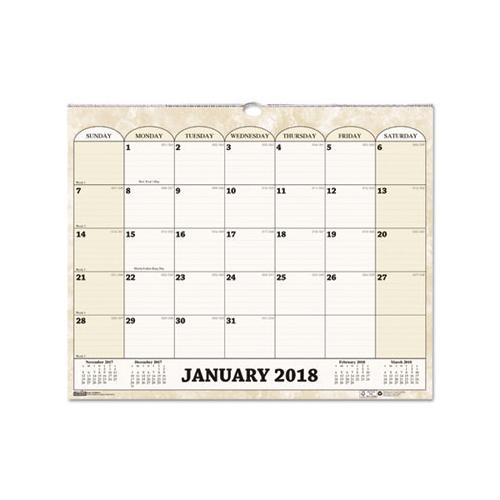 Recycled Monthly Horizontal Wall Calendar, 14.88 X 12, 2021
