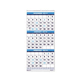 Recycled Three-month Format Wall Calendar, 8 X 17, 14-month (dec-jan) 2020-2022