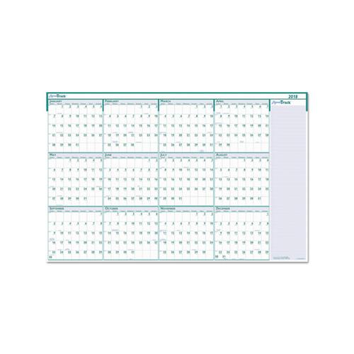 Recycled Express Track Reversible-erasable Yearly Wall Calendar, 24 X 37, 2021