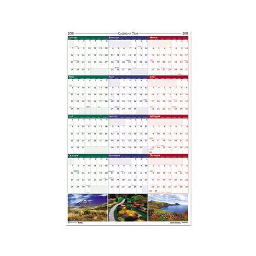 Recycled Earthscapes Nature Scene Reversible Yearly Wall Calendar, 24 X 37, 2021