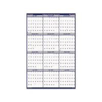 Recycled Poster Style Reversible Academic Yearly Calendar, 24 X 37, 2020-2021