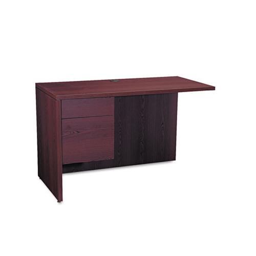 10500 Series L Workstation Return, 3-4 Height Left Ped, 48w X 24d, Mahogany