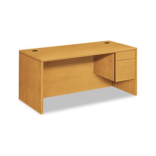 10500 Series "l" Right 3-4 Height Pedestal Desk, 66w X 30d X 29.5h, Harvest