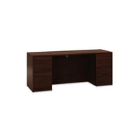 10500 Series Kneespace Credenza With Full-height Pedestals, 72w X 24d, Mahogany