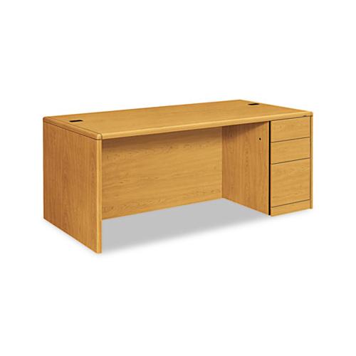 10700 Single Pedestal Desk, Full Right Pedestal, 72w X 36d X 29.5h, Harvest