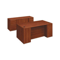 10700 Double Pedestal Desk With Full Pedestals, 72w X 36d X 29.5h, Cognac