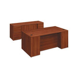 10700 Double Pedestal Desk With Full Pedestals, 72w X 36d X 29.5h, Cognac