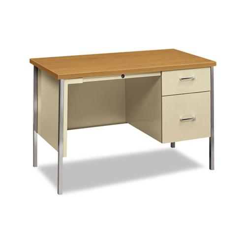 34000 Series Right Pedestal Desk, 45.25w X 24d X 29.5h, Harvest-putty