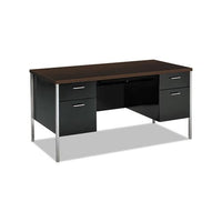 34000 Series Double Pedestal Desk, 60w X 30d X 29.5h, Mocha-black