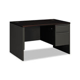 38000 Series Right Pedestal Desk, 48w X 30d X 29.5h, Mahogany-charcoal