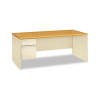 38000 Series Left Pedestal Desk, 72w X 36d X 29.5h, Harvest-putty